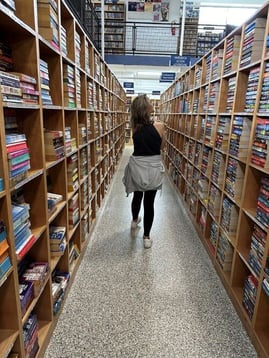 Reanna Schultz in bookstore
