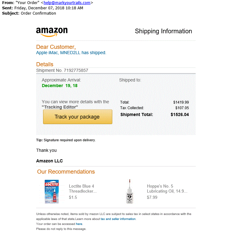 tracking package amazon